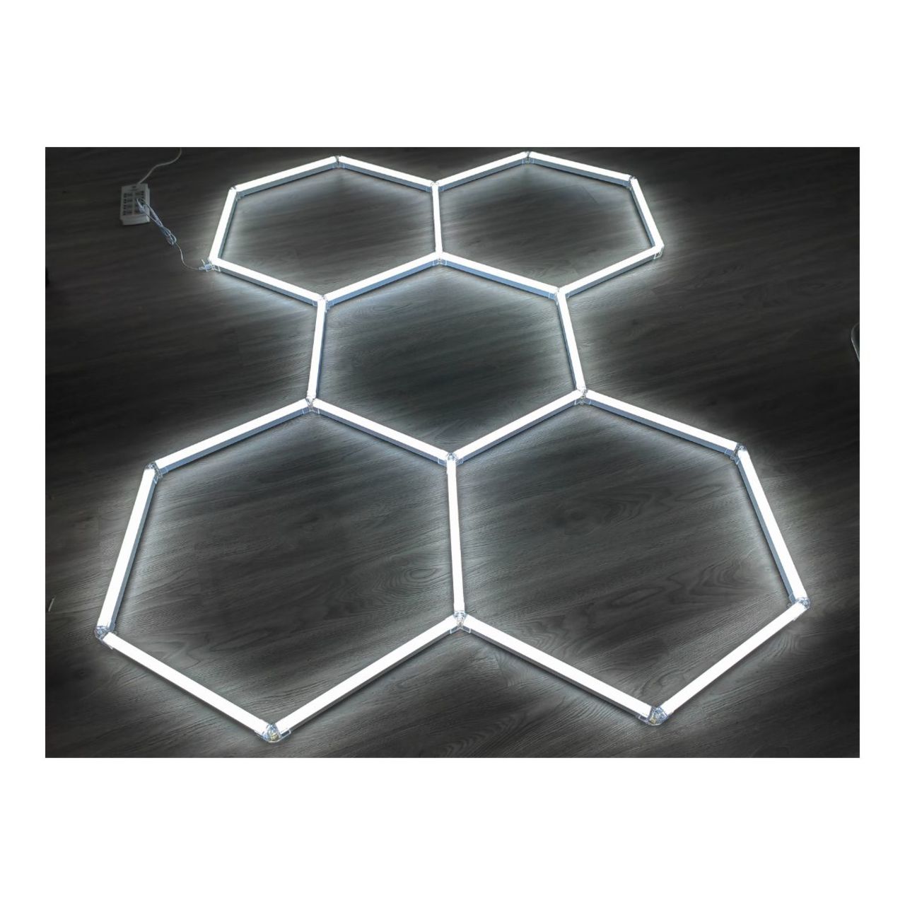 96in x 69in Hexagon Pattern LED Shop Light Kit - 144W - LumeGen