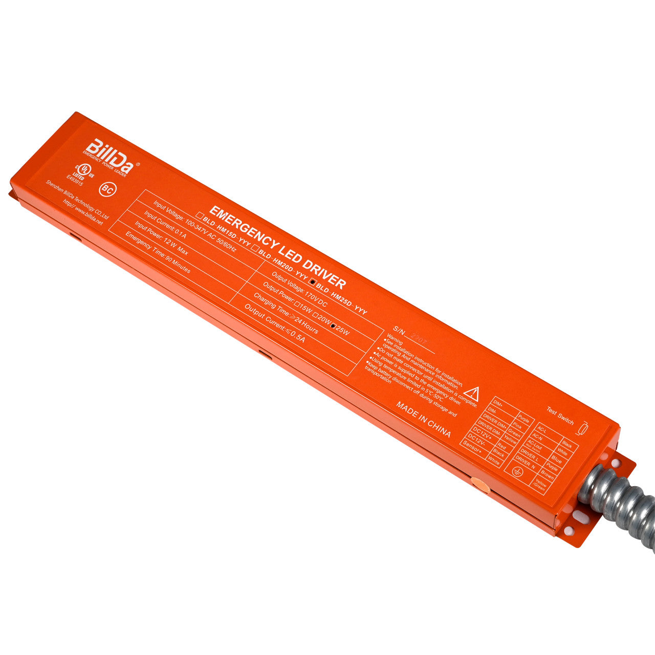 Emergency LED Driver - 25W Output - 90 Minute Backup Time