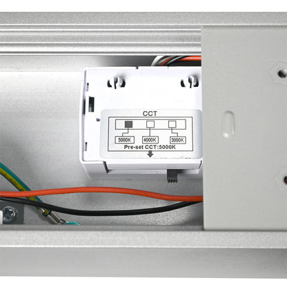 Surface Mount LED 4ft. Linear Light - 40 Watt - Color Tunable 3000K/4000K/5000K - Silver Lamp Body - LumeGen