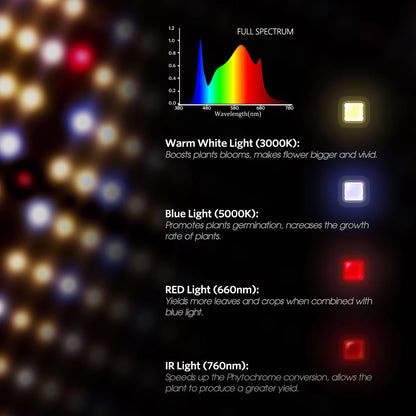 LED Full Spectrum Indoor Grow Light - 100W - Spider Farmer