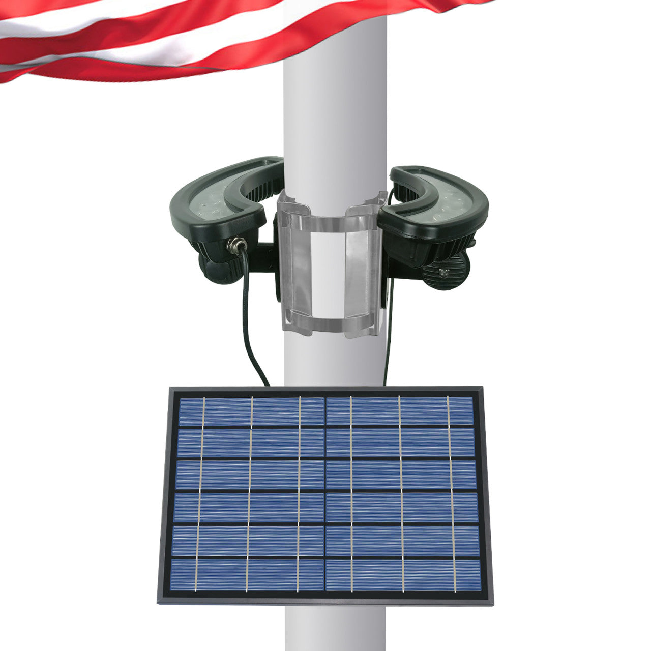 Solar LED Curved Flagpole Light - 1320 Lumens - LumeGen