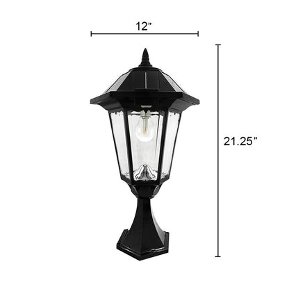 Solar LED Windsor Lantern Light - Black - Gama Sonic