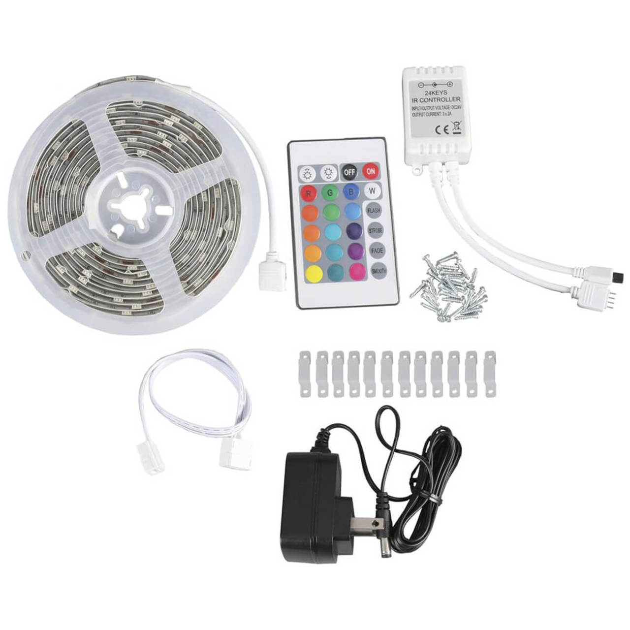 9ft. 10in. LED Color Changing RGB Flexible Plug-in Tape Light - 7.5W - 400 Lumens - with Remote Control - Pinegreen Lighting