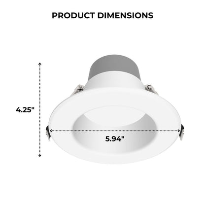 LED 4" Wattage Adjustable & Color Tunable Recessed Downlight - Dimmable - 5.5W/10W/12W - 3000K/3500K/4000K - LumeGen