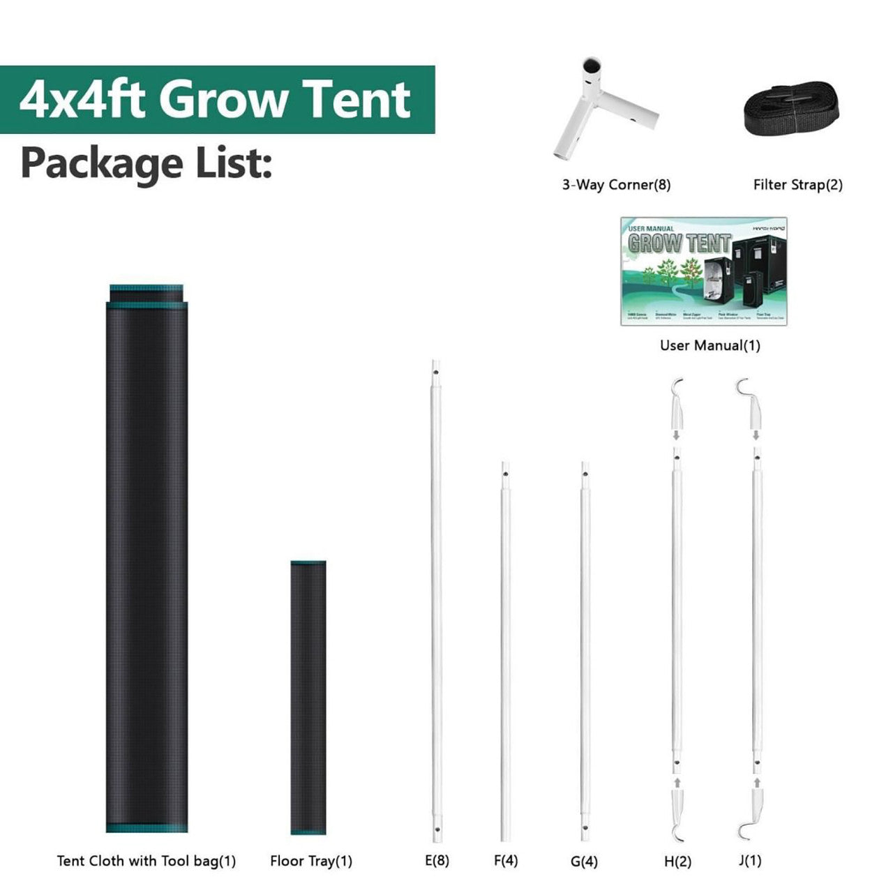 4ft. x 4ft. x 6.5ft. Indoor Grow Tent - Mars Hydro