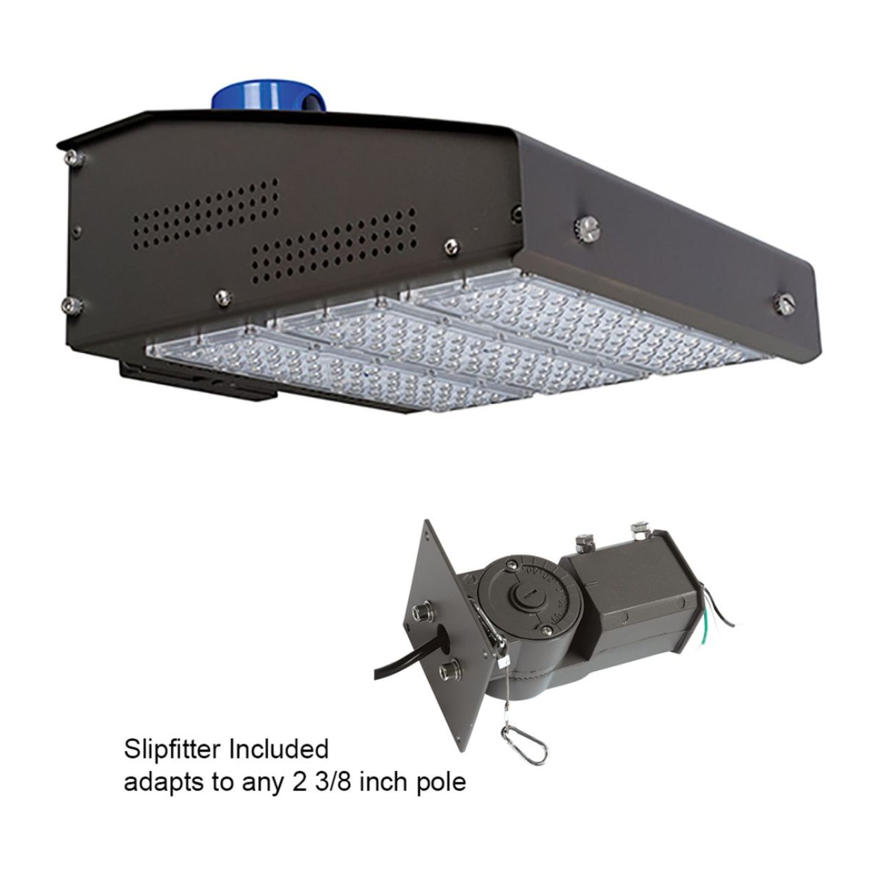 LED Shoebox Area Light w Slip Fitter Mount - 242W - 27,240 Lumens - Photocell - Energetic Lighting