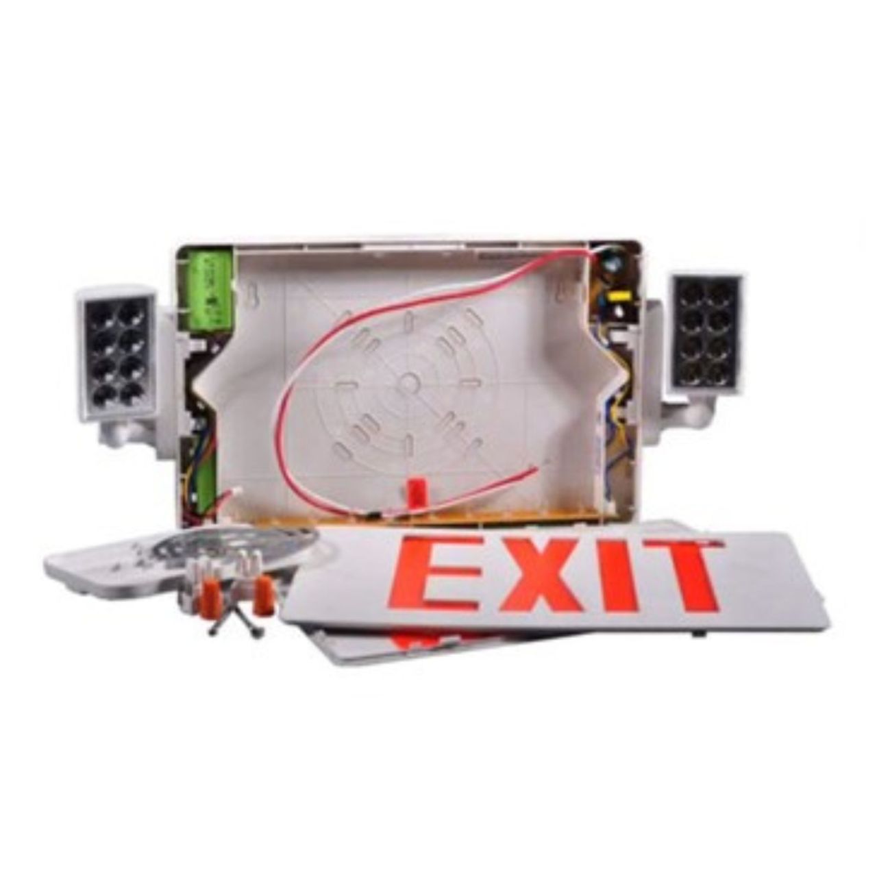 Case of 2 - LED H3 Combo Safety Exit Sign - Adjustable LED Lamp Heads - 90 Min. Emergency Operation - 120/277V - Beyond LED Technology