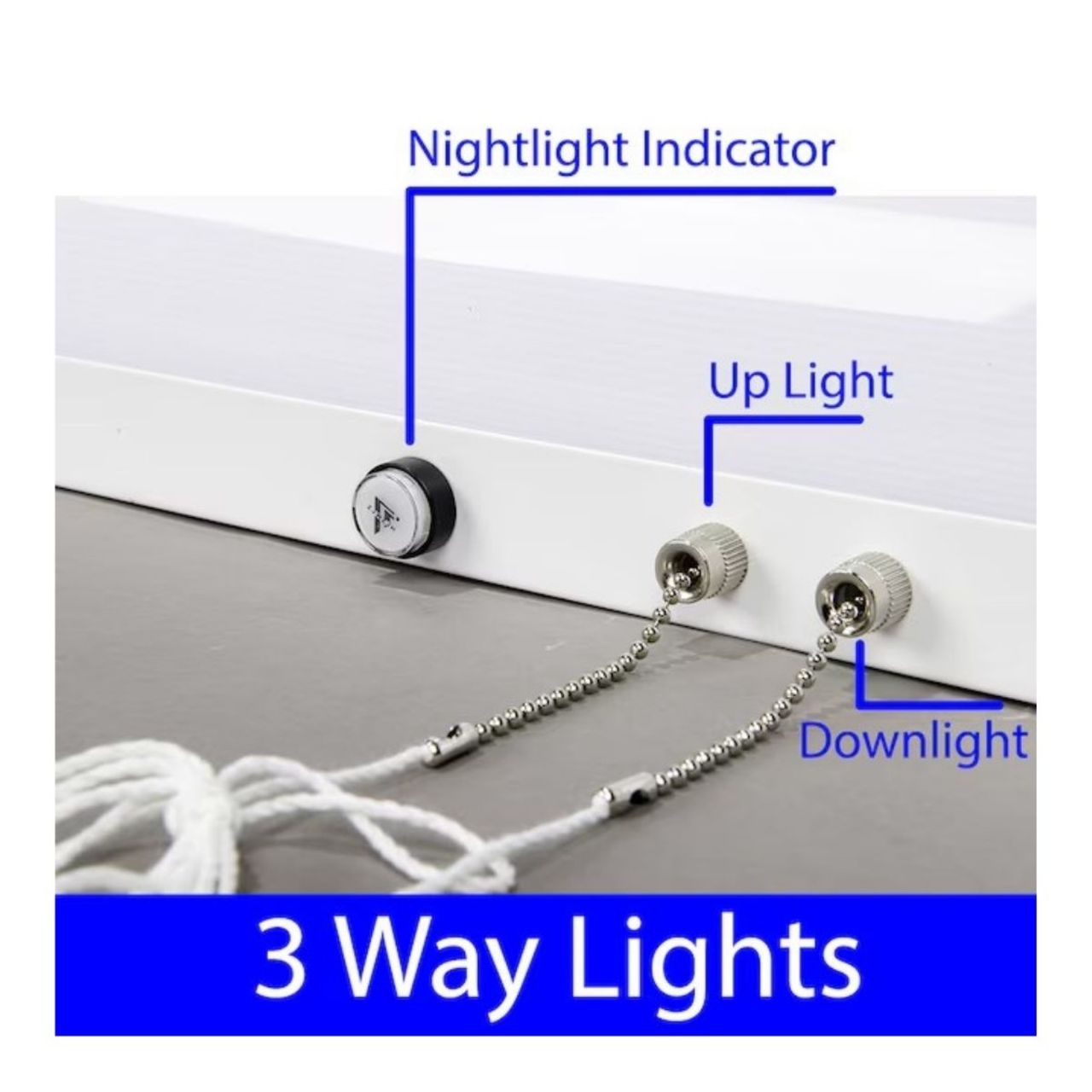 Case of 2 - 4ft Bed Light w Up & Down Light - 58W - 6900 Lumens - 4000K - Pull Switch - Energetic Lighting