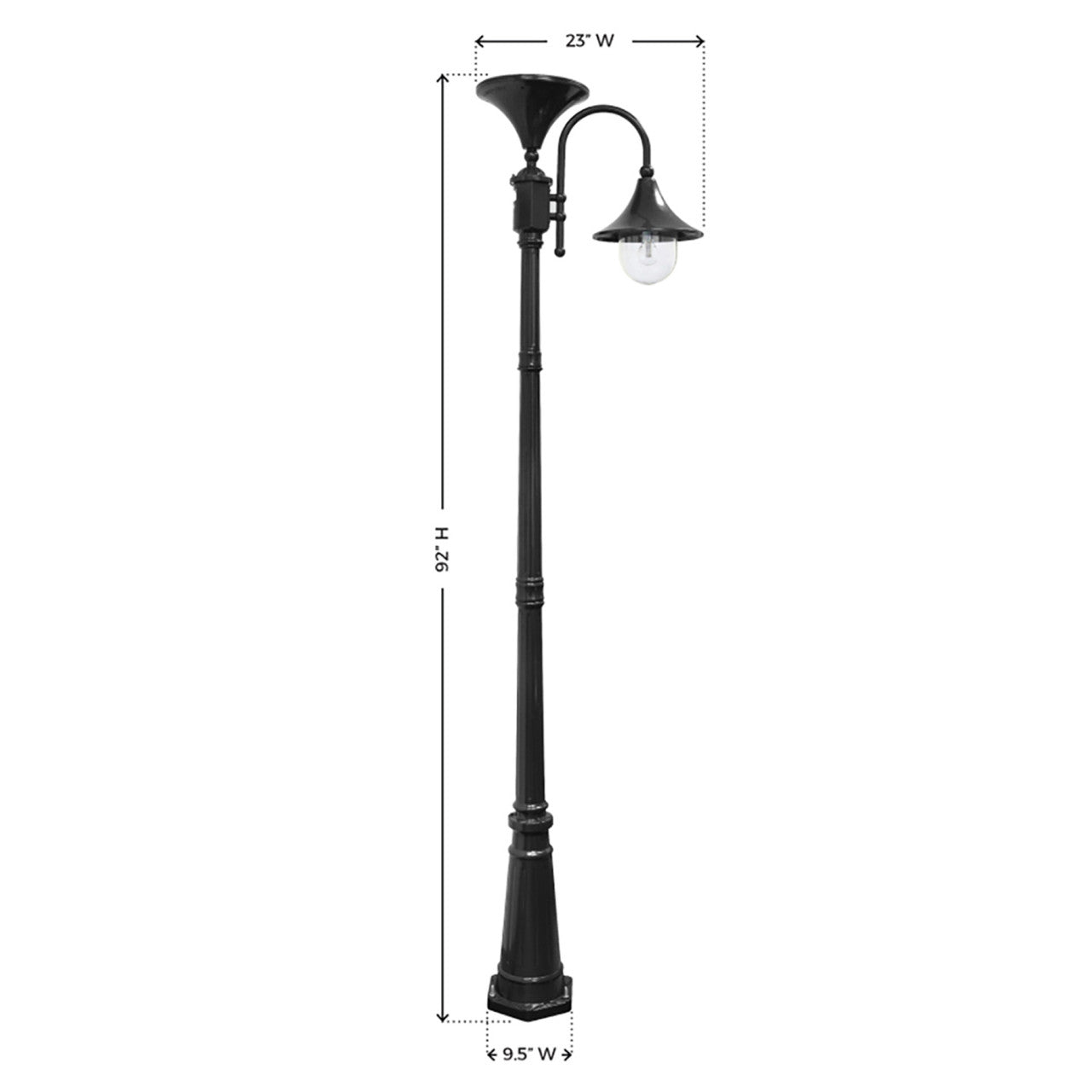 Solar LED Everest Post Light - Black - Gama Sonic