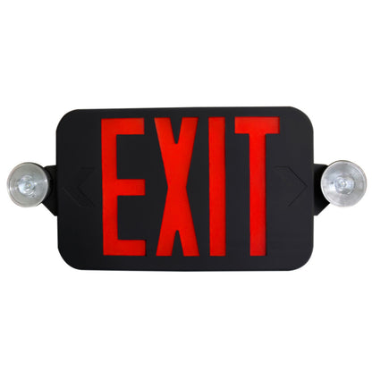 LED Low Profile Exit & Emergency Combo Sign - Remote Capable - Red/Green Letters - 90 Min. Emergency Runtime - LumeGen