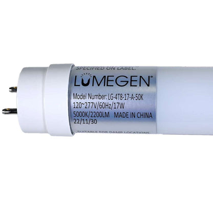 Case of 25 - 4ft LED T8 Tube - Type A - 17W - 2200 Lumens - 3500K 4000K 5000K - LumeGen