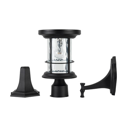 Solar LED Silo Post Light - 100 Lumens - 2700K - Black Finish - Gama Sonic