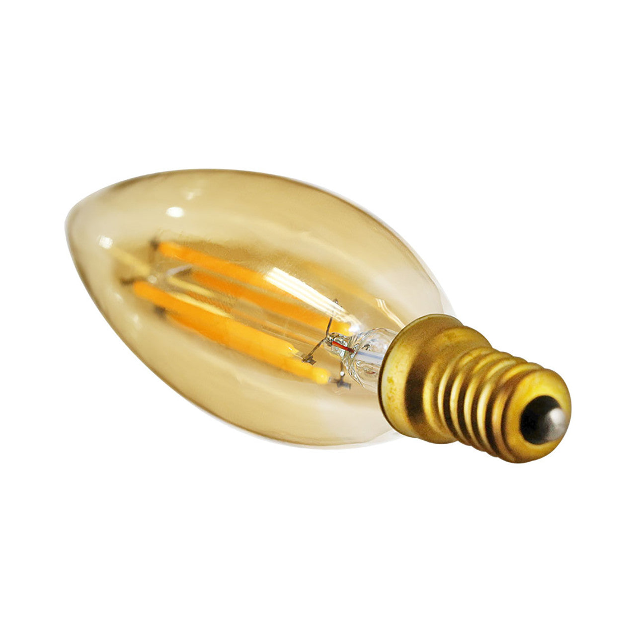 4-Pack LED B10 Amber Filament - 4.5 Watt - Dimmable - 40W Equiv - 350 Lumens - 2200K - Euri Lighting