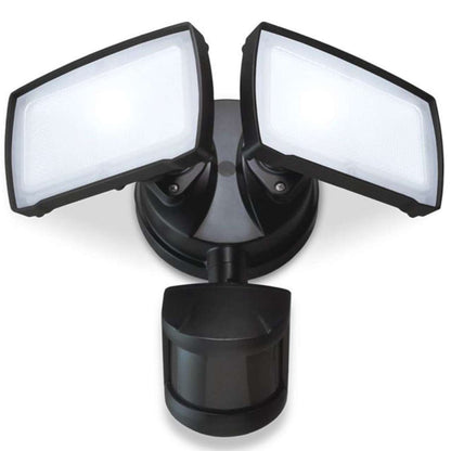 Bronze Motion-Activated LED 2-Head Flood Light - 25W - 2100 Lumens - 5000K - Good Earth