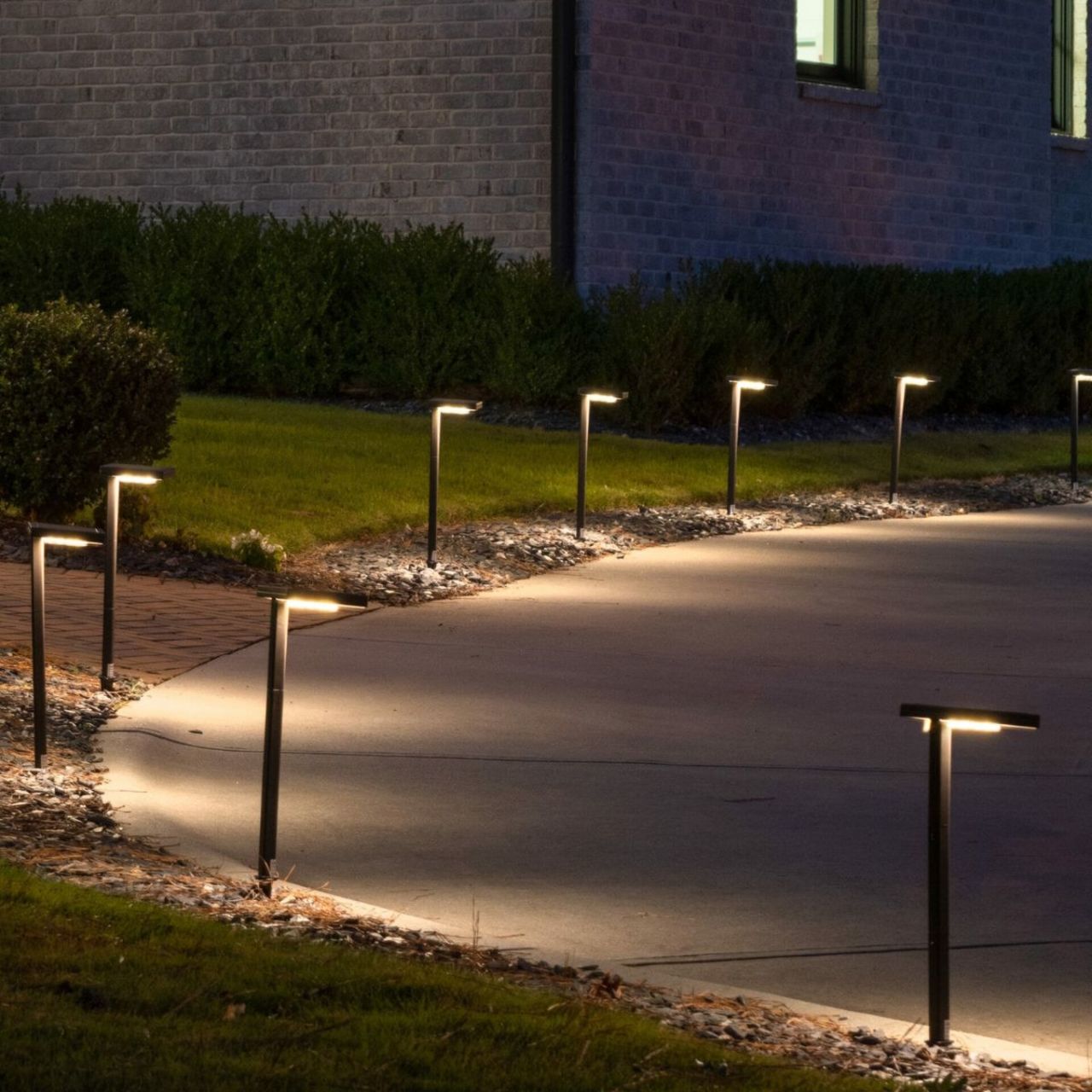 2-Pack Solar LED Contemporary Square Path Lights - Bronze Finish - Gama Sonic