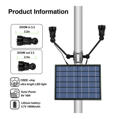 Solar LED Adjustable Flag Light - High Output 3W Cree LEDs - LumeGen