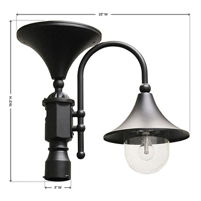 Solar LED Everest Post Light - Black - Gama Sonic