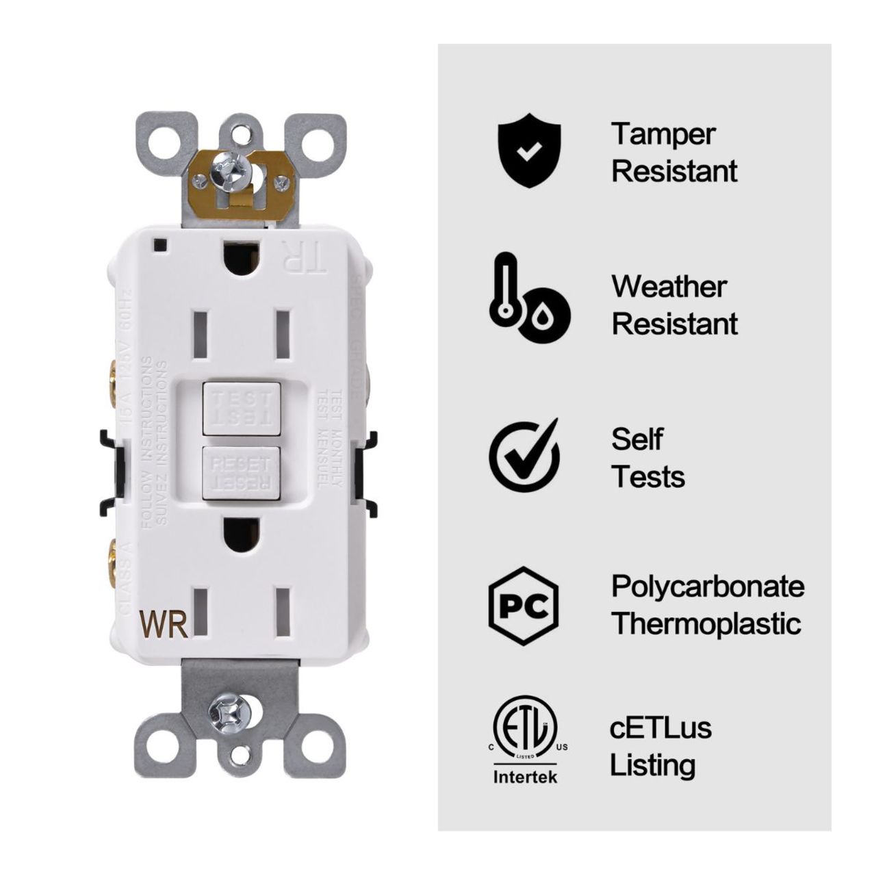 Case of 4 - Receptacle Duplex GFCI Tamper & Weather Resistant