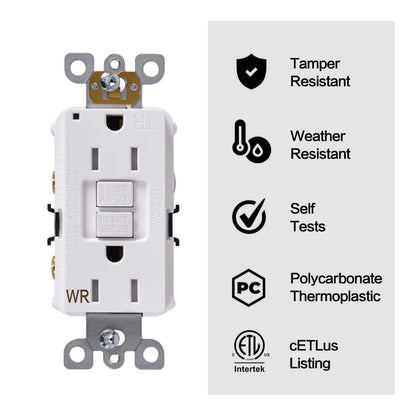 Case of 4 - Receptacle Duplex GFCI Tamper & Weather Resistant