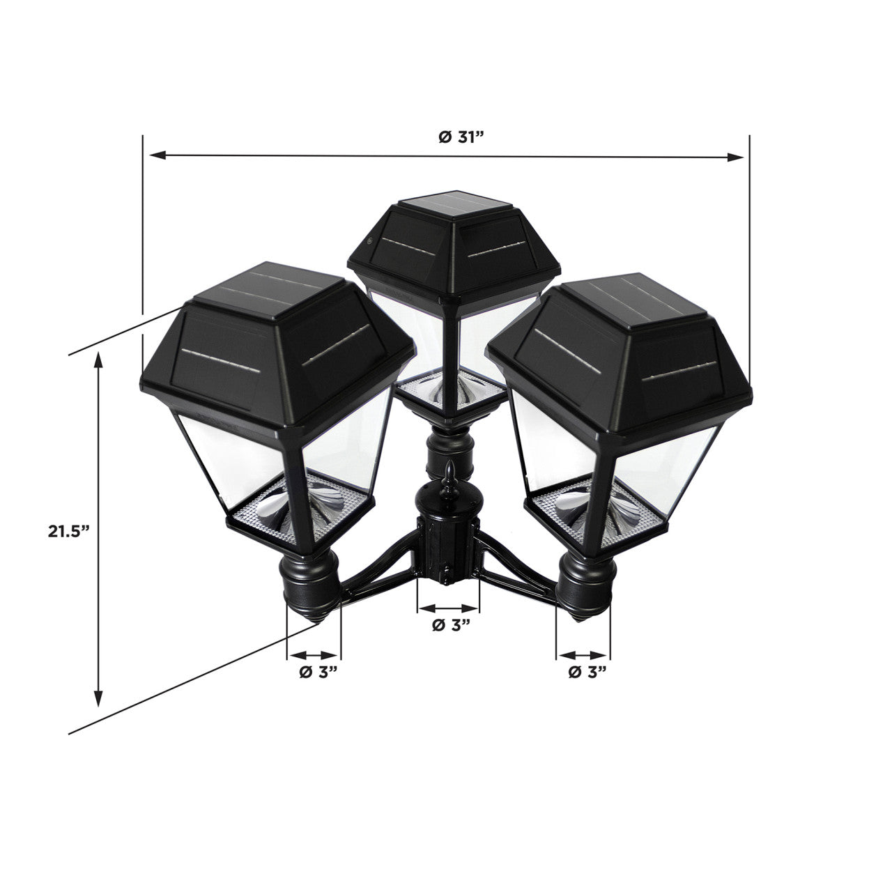 Solar LED Imperial III Commercial Post Light - Dual Color Temperature - Gama Sonic