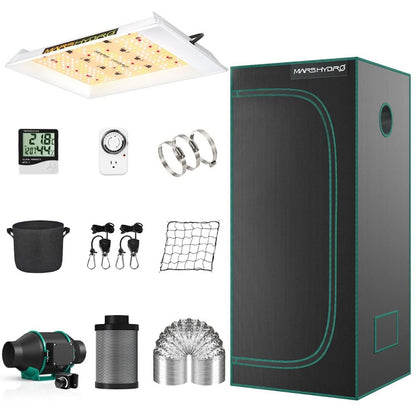 LED Full Spectrum Grow Light and 2ft. x 2ft. Tent Kit - TS 600 - 100W - Mars Hydro