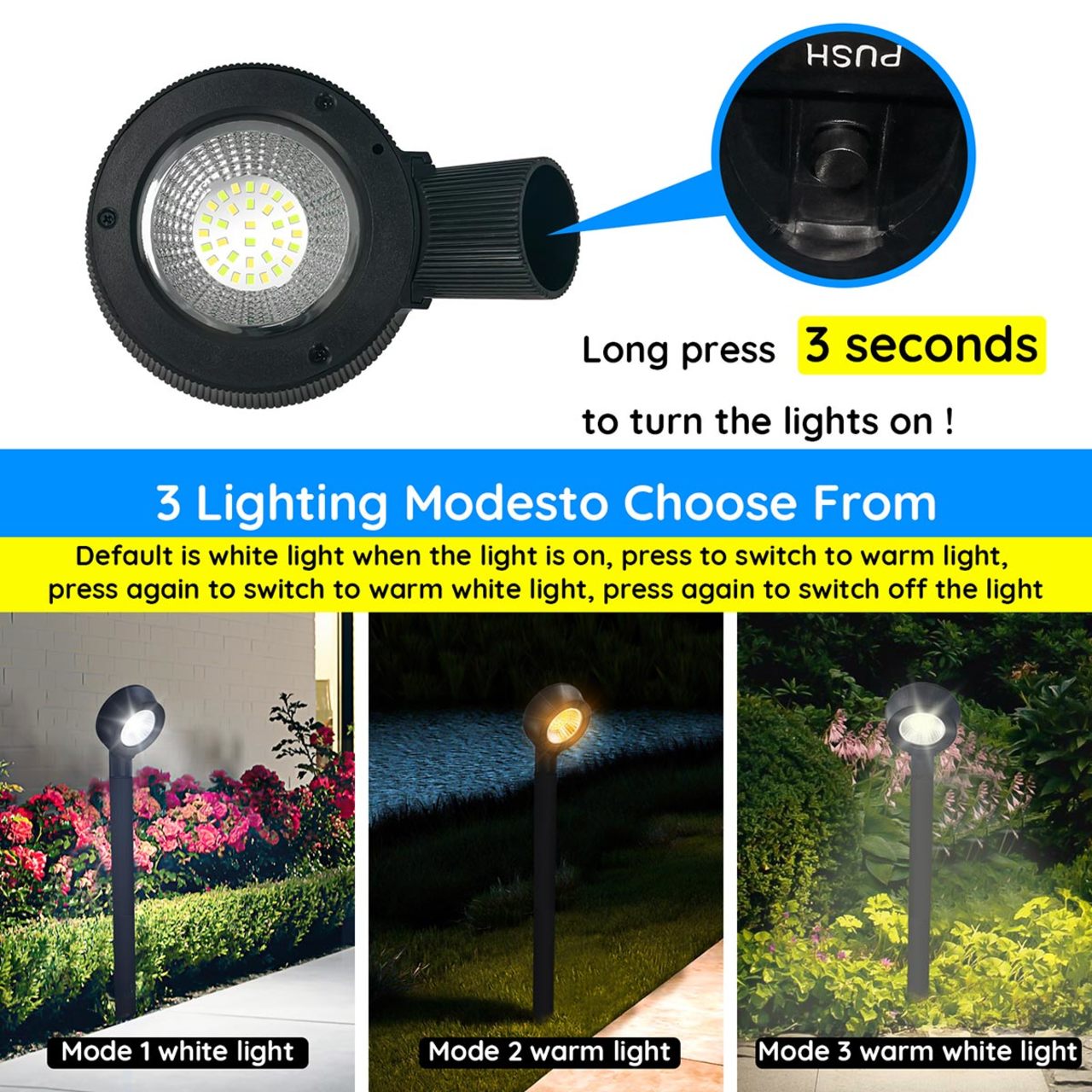 2-Pack Solar LED Pathway Light - 4 Installation Methods - LumeGen