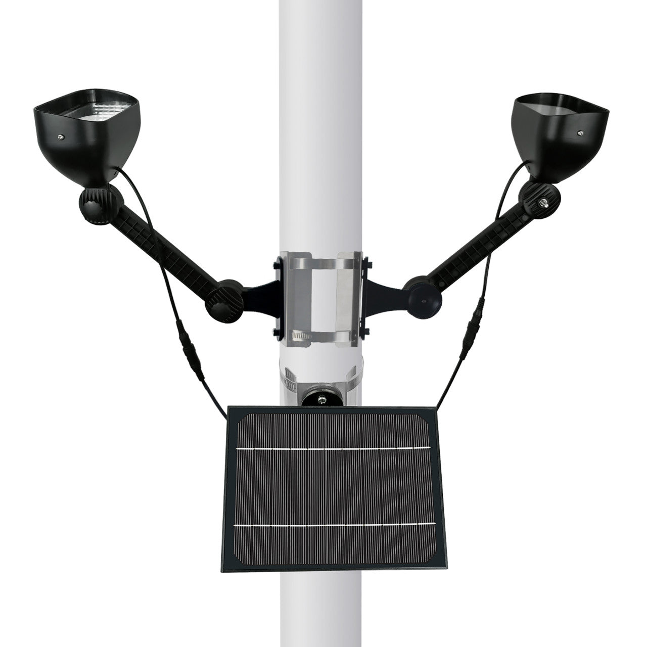 Solar LED Dual-Head Flagpole Light - 640 Lumens - LumeGen