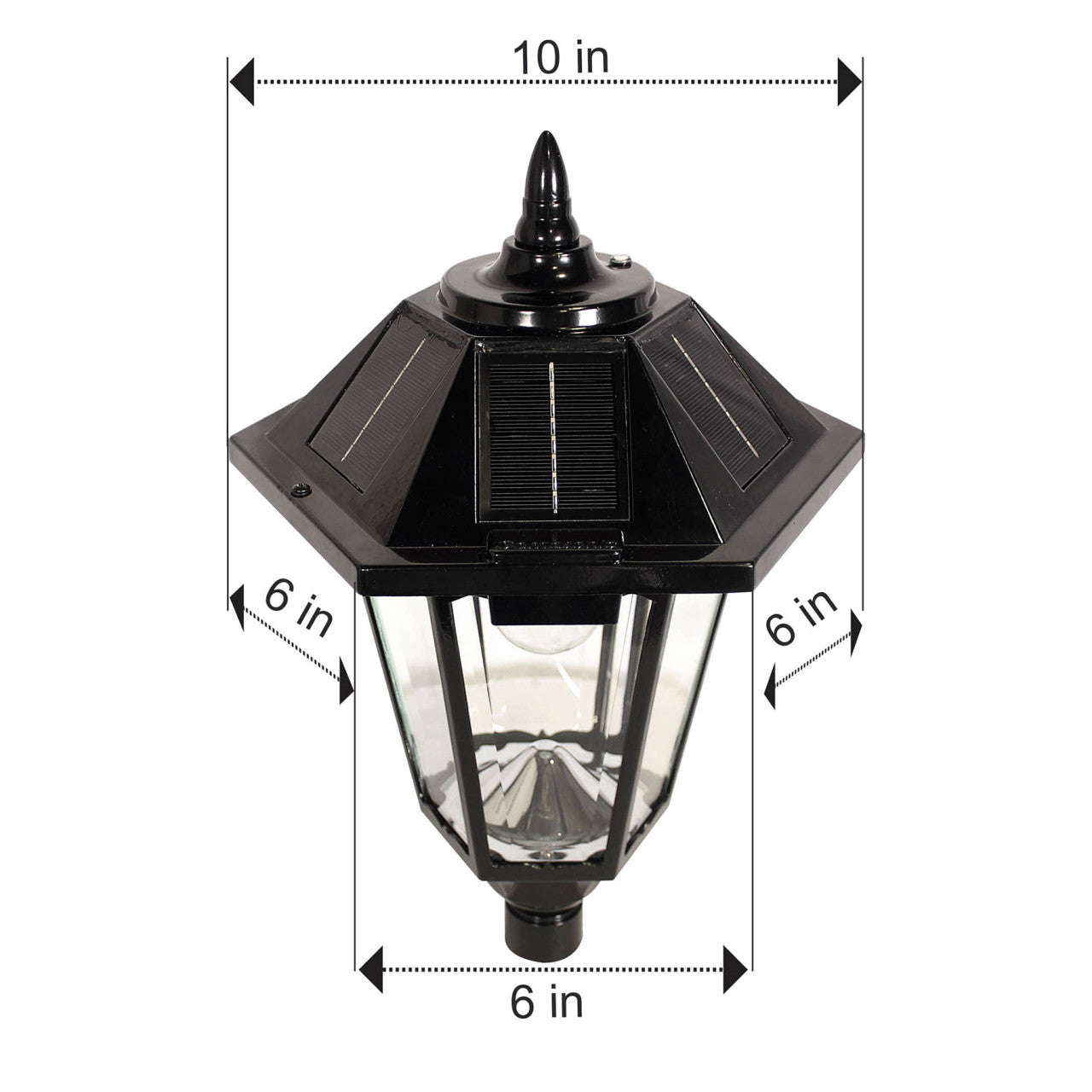 Solar LED Windsor Lantern Light - Black - Gama Sonic