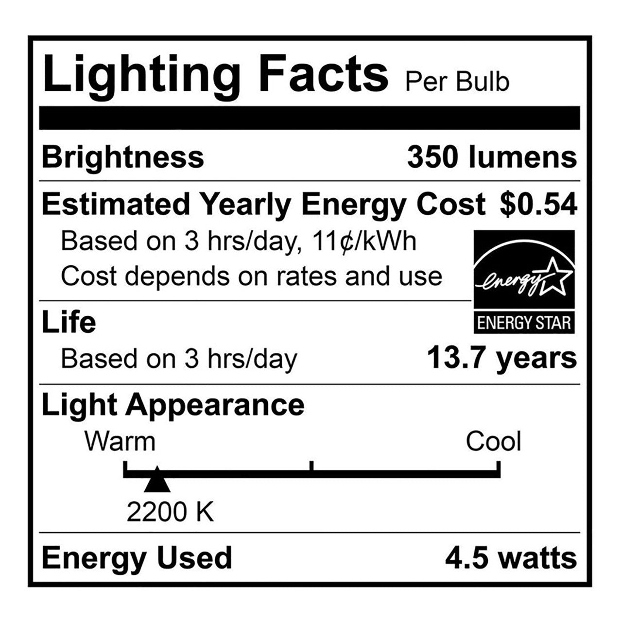 CASE OF 24 - LED BA10 Filament - 4.5 Watt - Dimmable - 40W Equiv - 350 Lumens - Euri (6 Packs of 4 Bulbs)