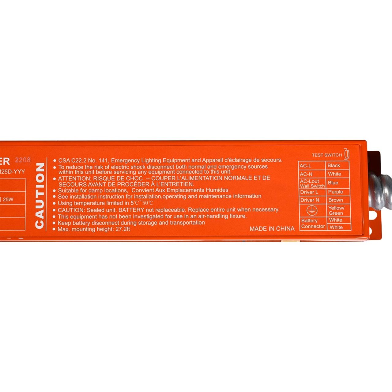 Emergency LED Driver - 20W Output - 90 Minute Backup Time