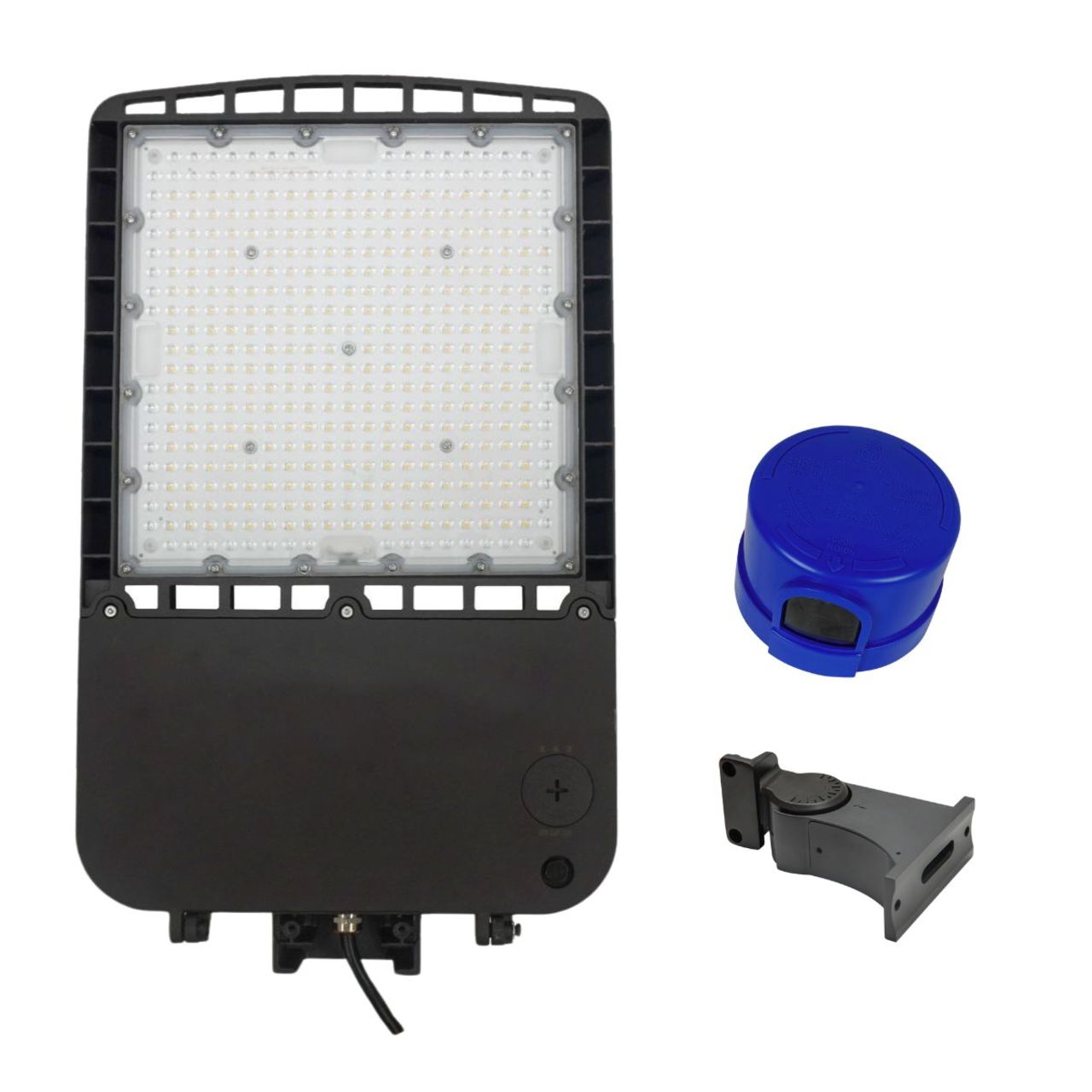 LED Area Light with Photocell and Square/Round Pole Mount Bracket - Wattage Adjustable 200W/240W/300W - 5000K - LumeGen