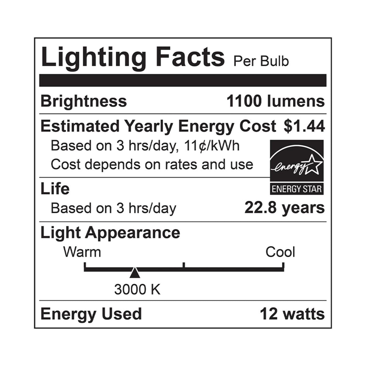 2-Pack E-Lite LED A19 Bulbs - 12W - 1100 Lumens - Euri Lighting