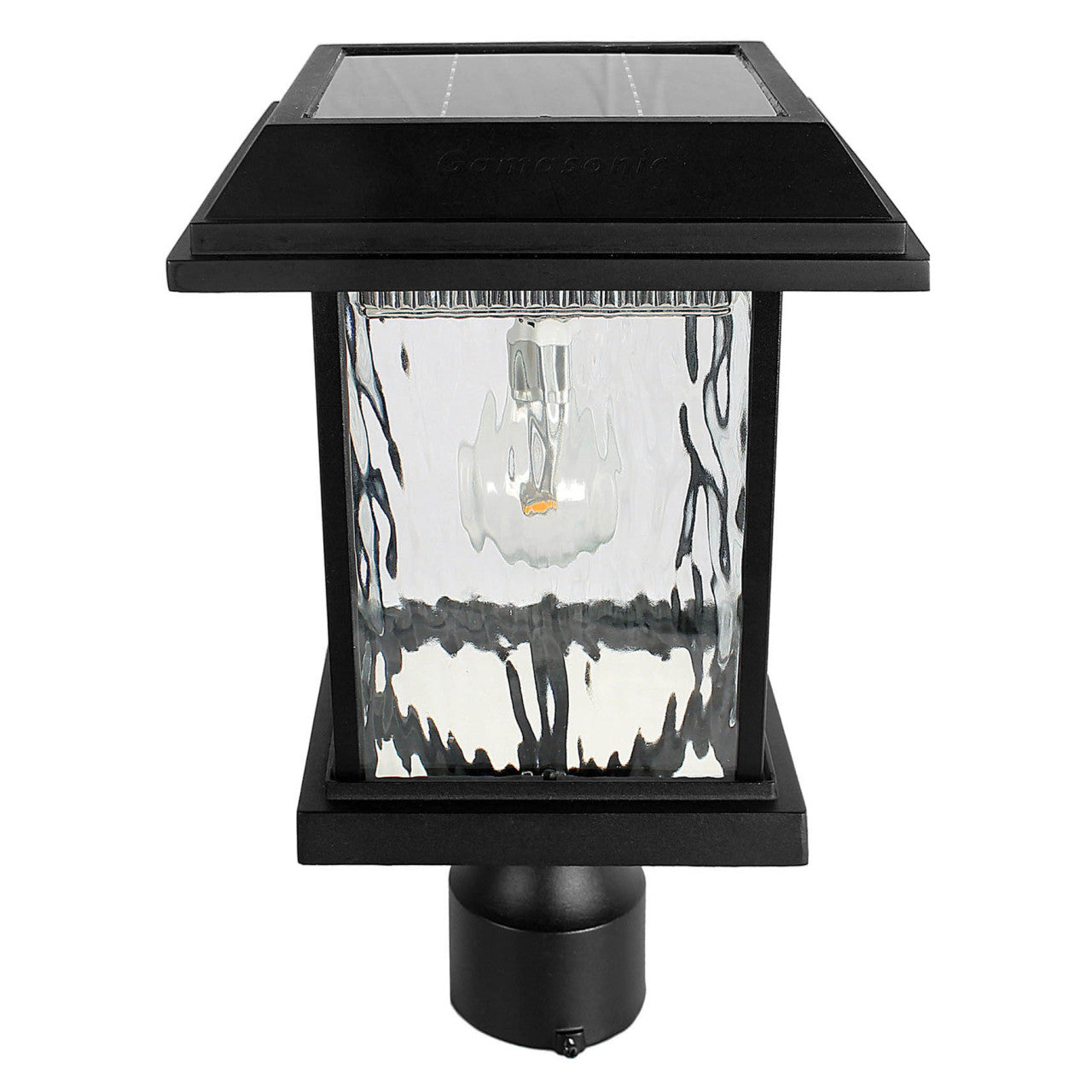 Solar LED Aspen Post Light - 120 Lumens - 2700K - Black Finish - Gama Sonic