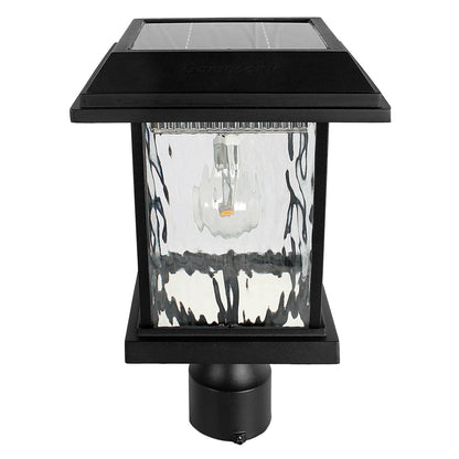 Solar LED Aspen Post Light - 120 Lumens - 2700K - Black Finish - Gama Sonic