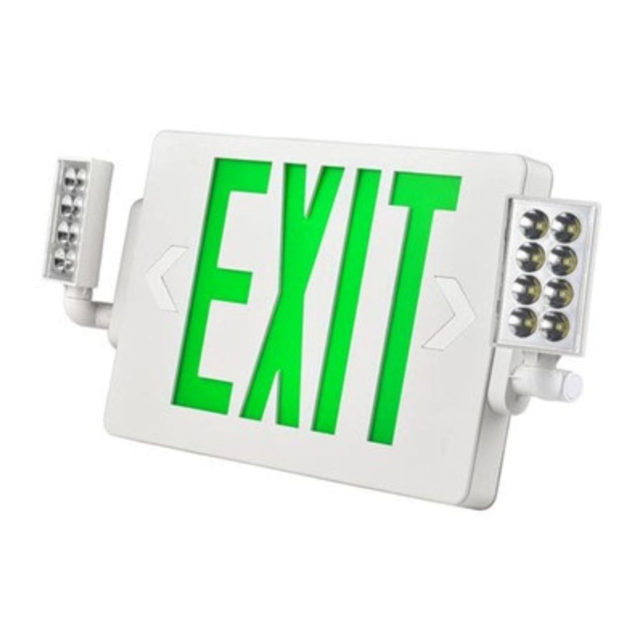 Case of 2 - LED H3 Combo Safety Exit Sign - Adjustable LED Lamp Heads - 90 Min. Emergency Operation - 120/277V - Beyond LED Technology