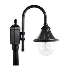 Solar LED Orion Post Light with 8ft Post - Black Finish - Gama Sonic