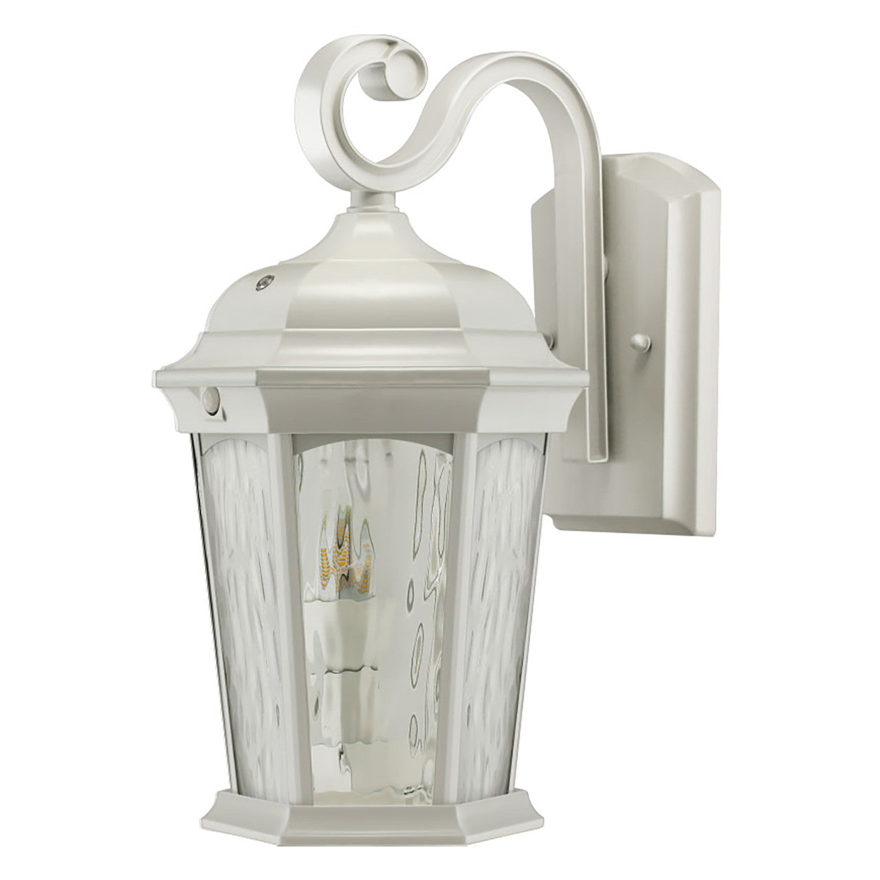 LED Outdoor Wall Flame Lantern Light - 12.5W - 1200 Lumens - 3000K - White Water Glass Finish - Euri Lighting