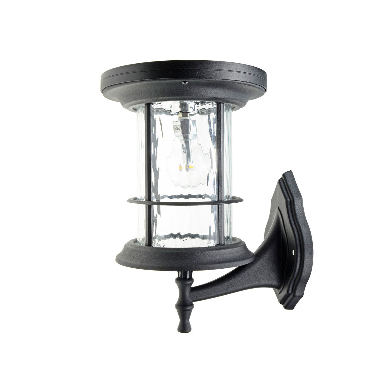 Solar LED Silo Post Light - 100 Lumens - 2700K - Black Finish - Gama Sonic