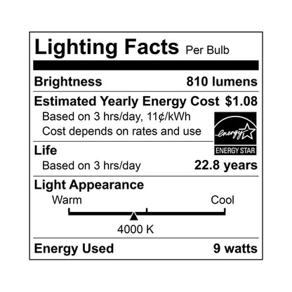 LED BR30 - 9W - 810 Lumens - 4000K - Dimmable - Euri Lighting