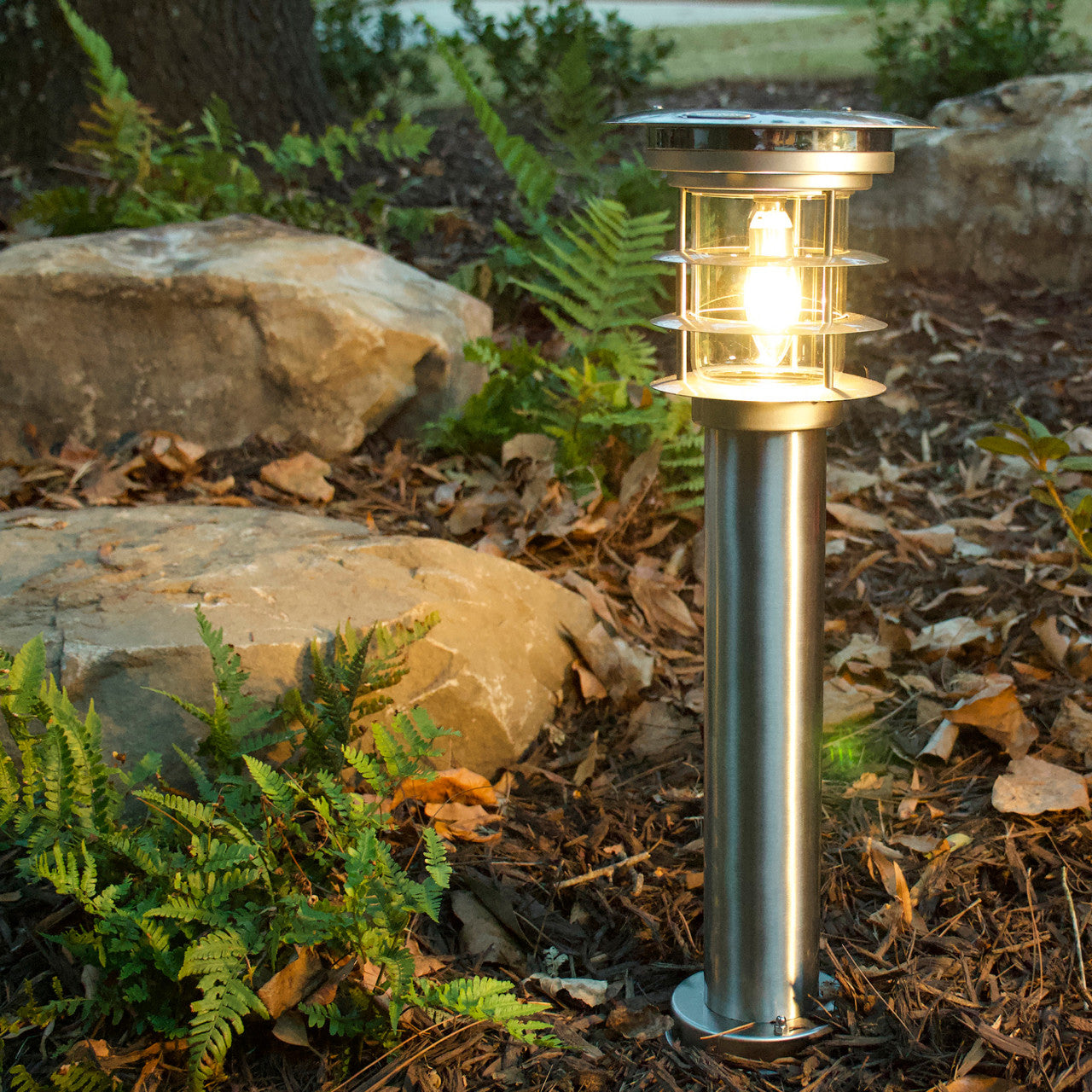 Solar LED Stainless Steel Bollard Light - Gama Sonic