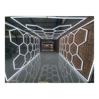 96in x 190in Hexagon Pattern LED Shop Light Kit - 534W - LumeGen