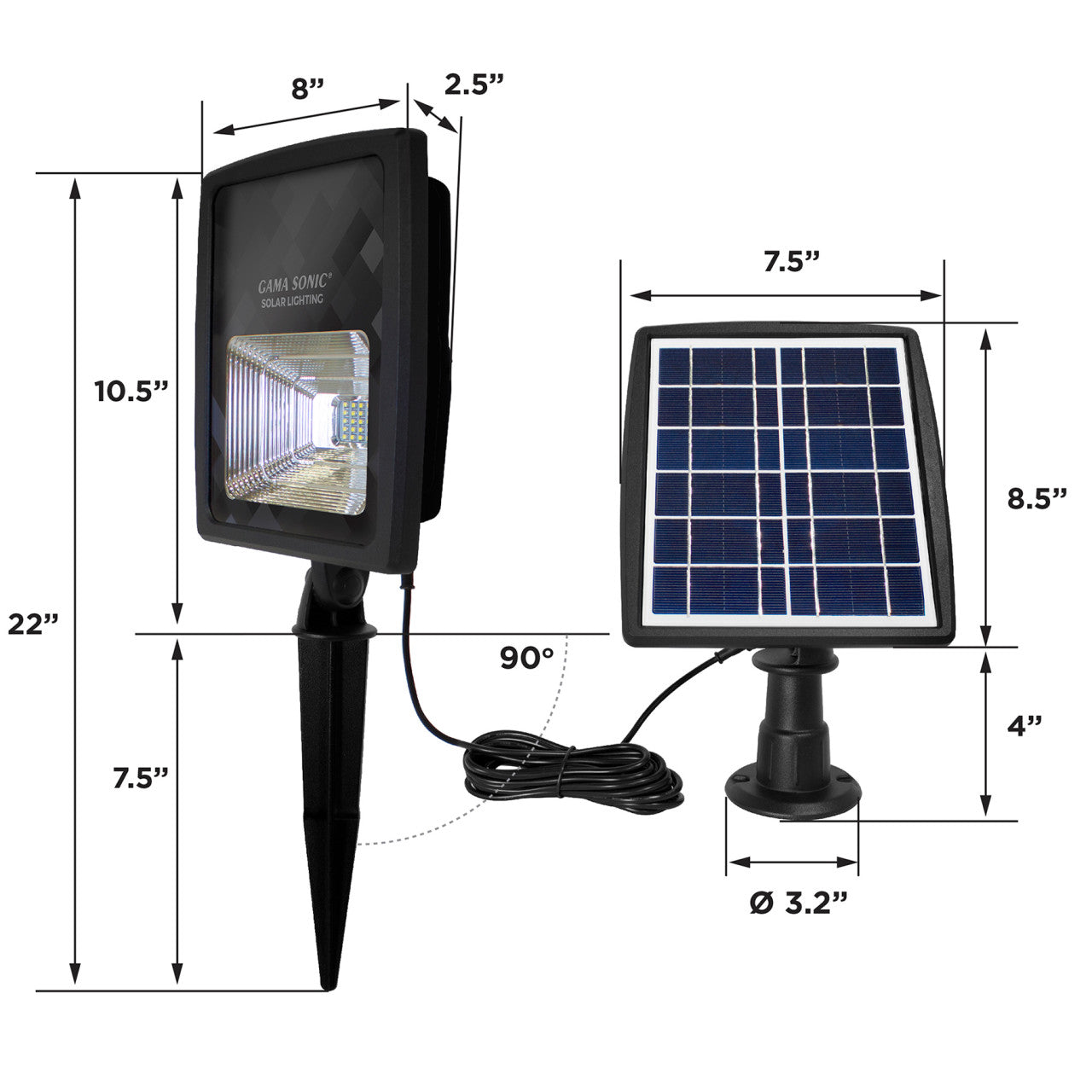 Solar LED Stake Flood Light - 2W - Gama Sonic