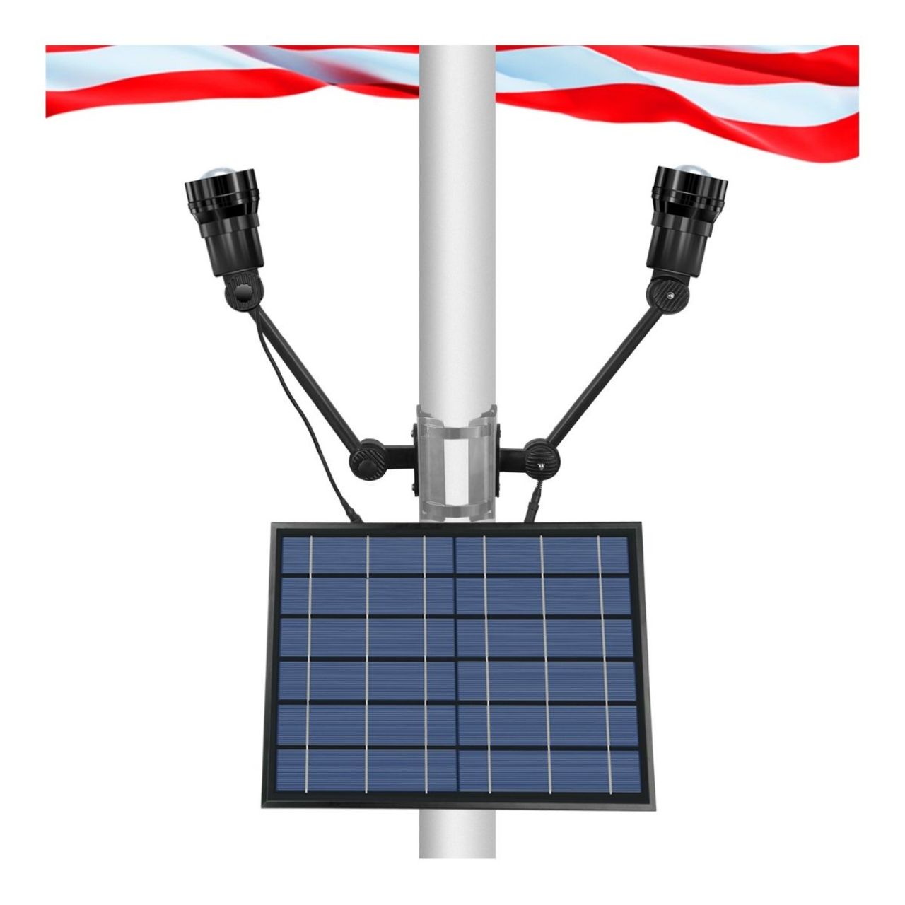 Solar LED Adjustable Flag Light - High Output 3W Cree LEDs - LumeGen