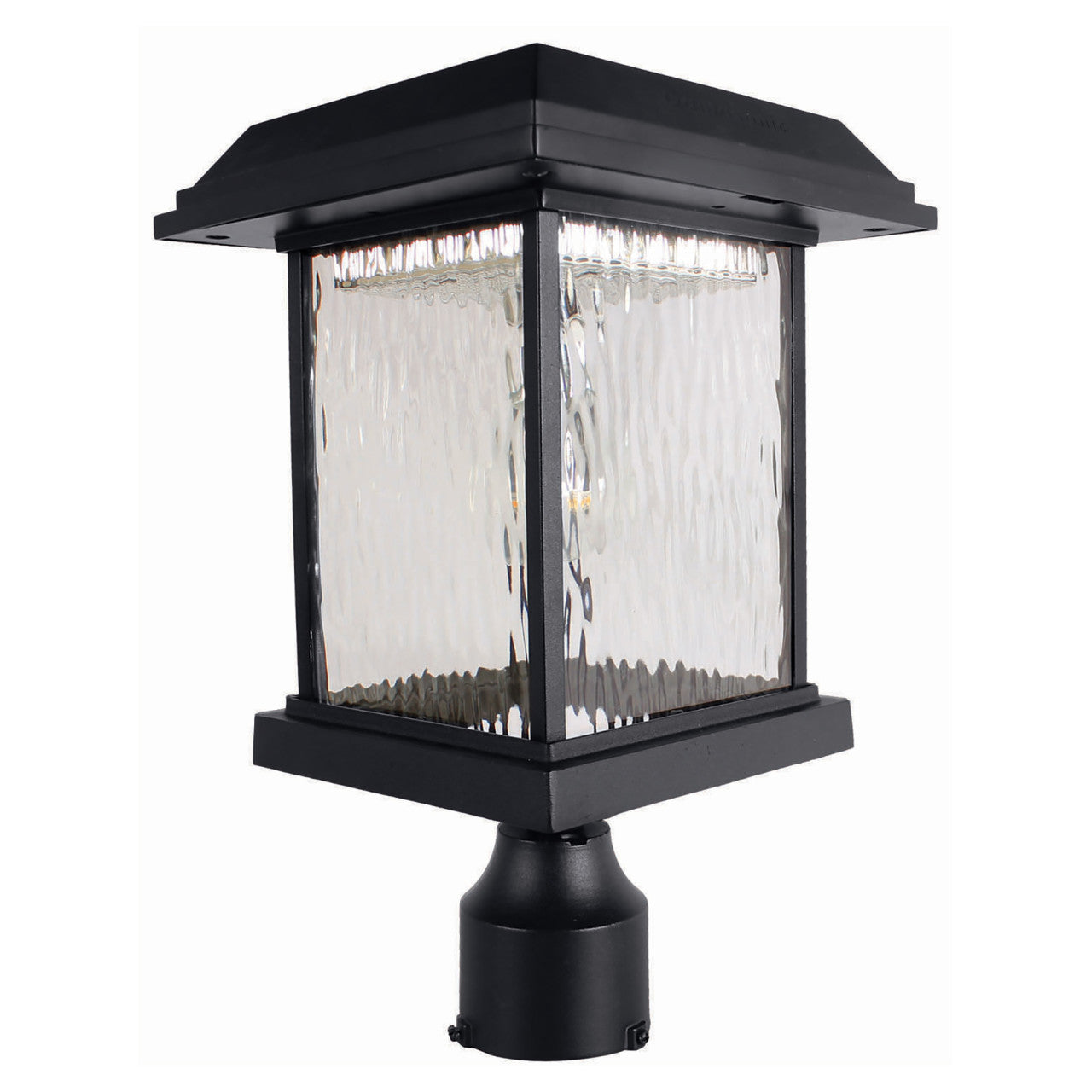 Solar LED Aspen Post Light - 120 Lumens - 2700K - Black Finish - Gama Sonic