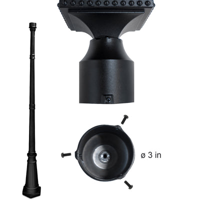 Solar LED Pagoda Lantern Light - Black - Gama Sonic