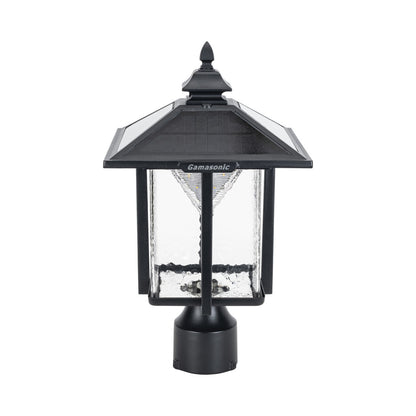 Solar LED Casita Post Light - Black Finish - Gama Sonic