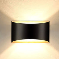 LED Modern Curve Wall Light - Indoor or Outdoor - 12W - 700 Lumens - Color Tunable - Black Finish - LumeGen