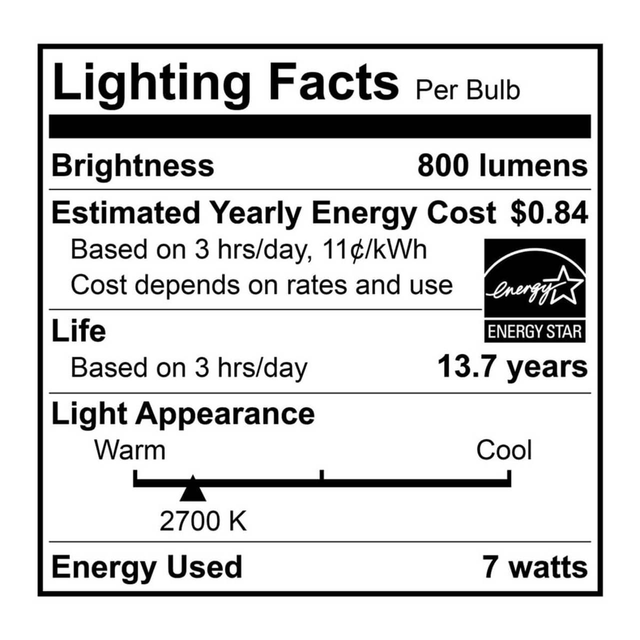 LED Dimmable A19 Clear Glass Filament Bulb - 7W - 800 Lumens - Euri Lighting