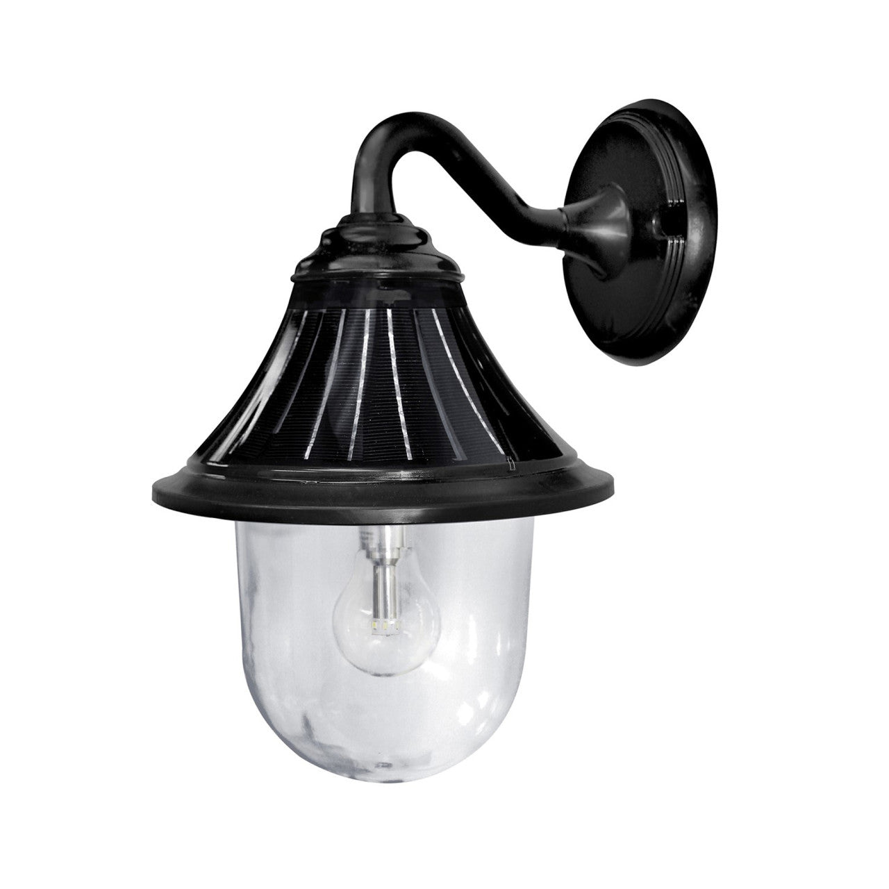 Solar LED Orion Wall Light - 150 Lumens - 2700K - Black Finish - Gama Sonic