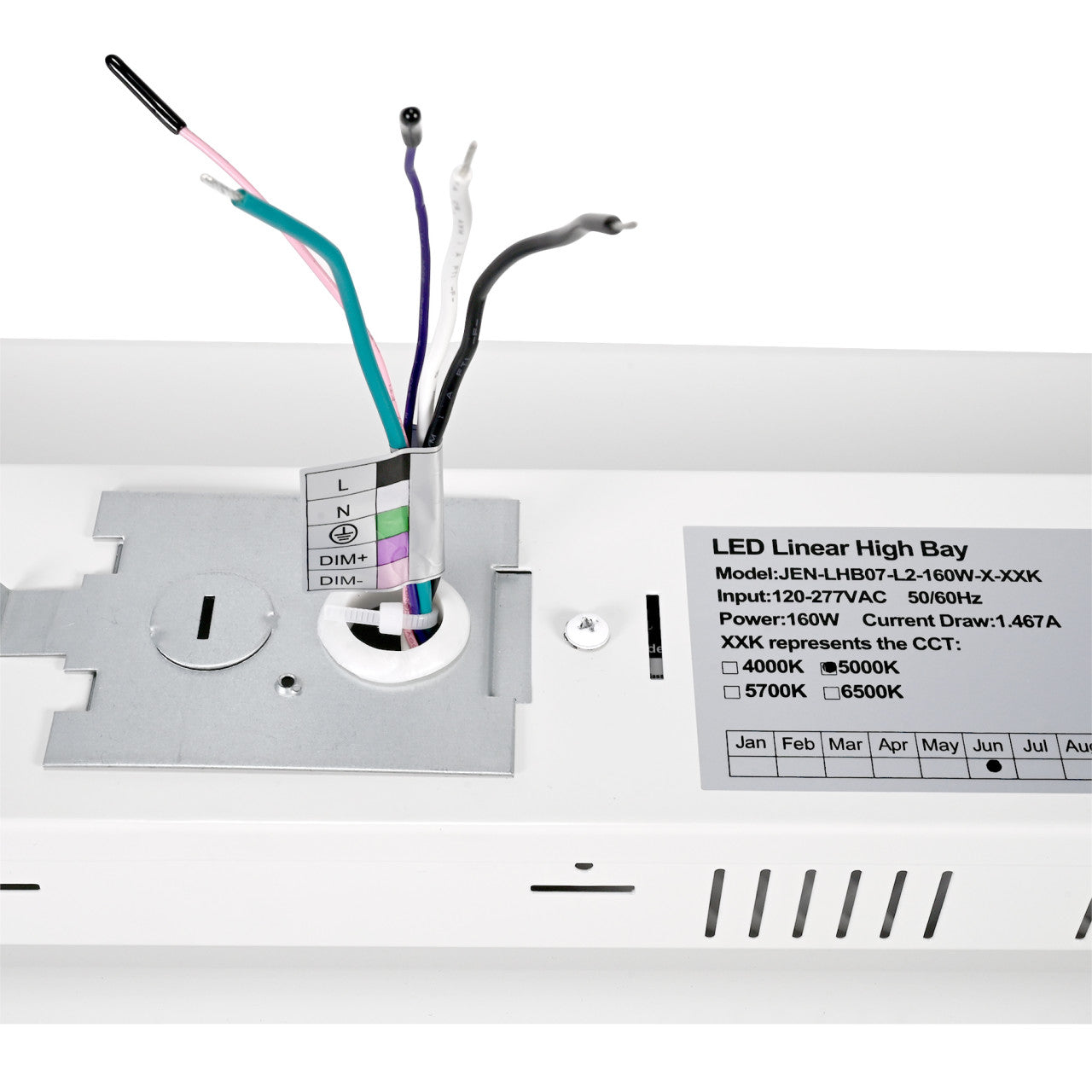 Case of 2 - LED Linear High Bay - 160W - 24,344 Lumens - 5000K - Jen Lighting